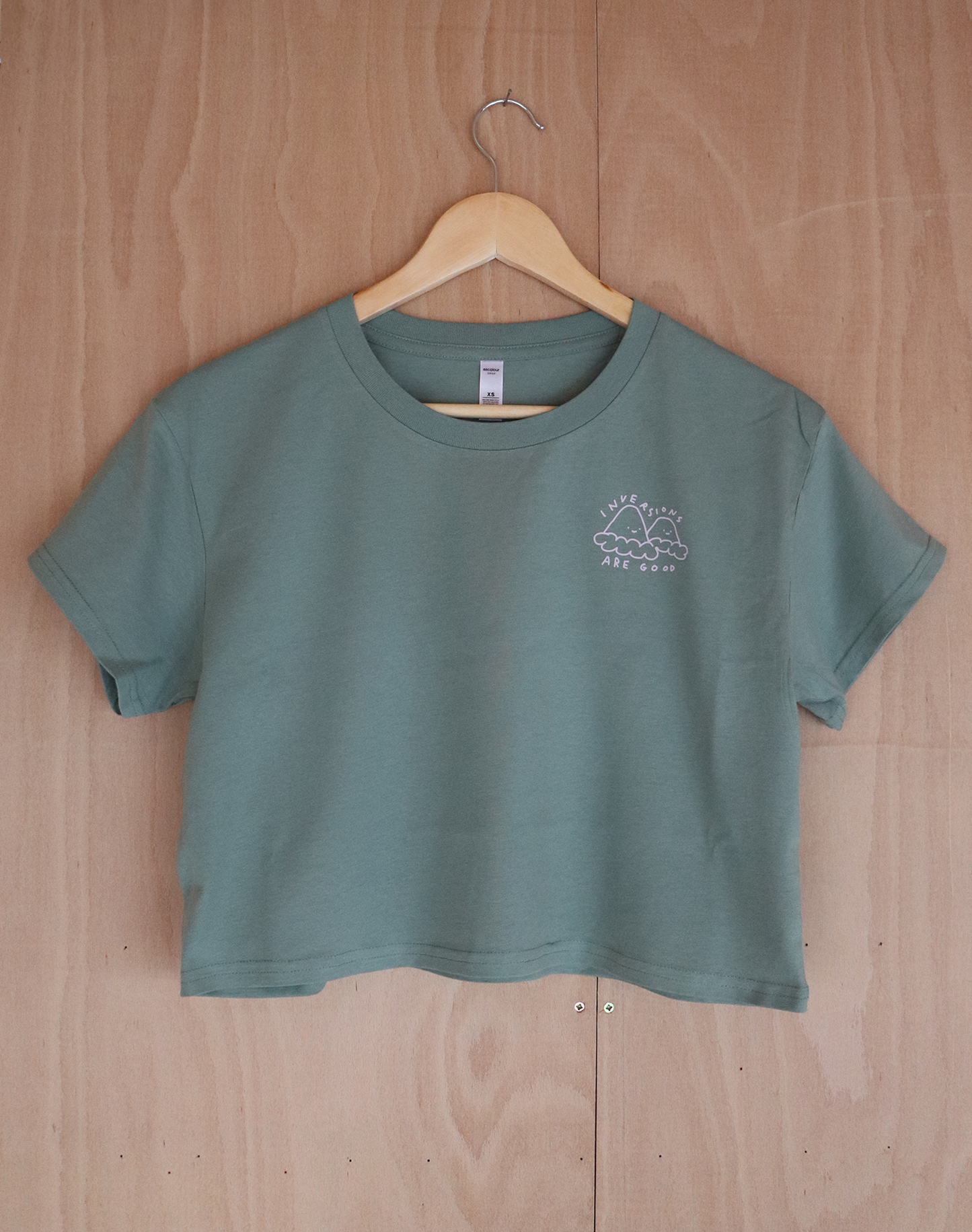 inversions are good crop t-shirt