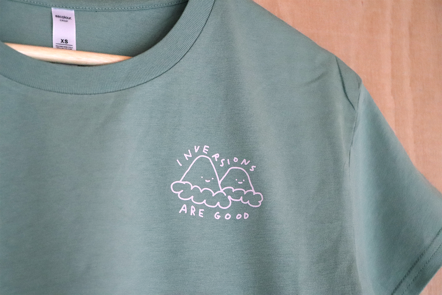 inversions are good crop t-shirt - Sage