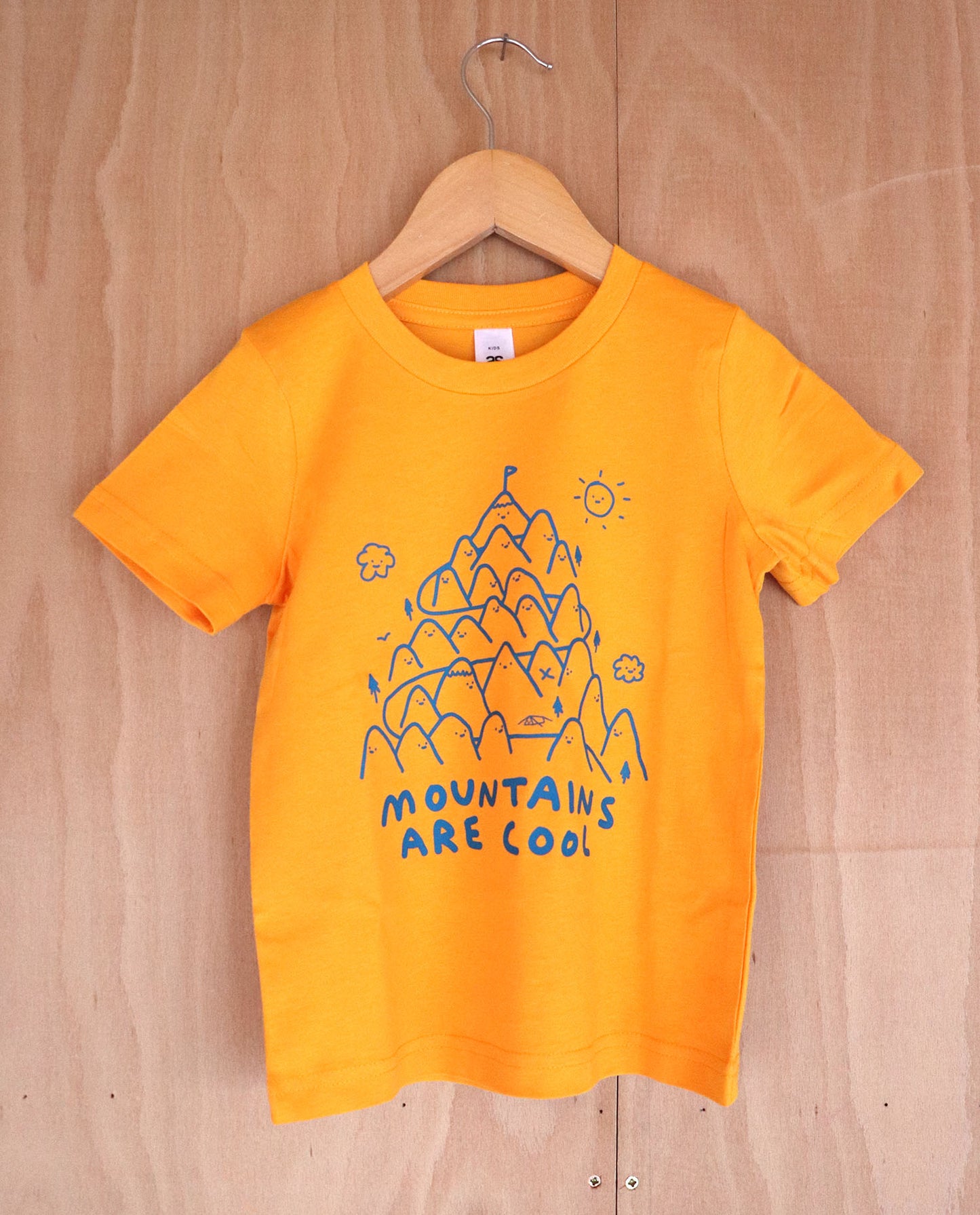 mountains are cool kids t-shirt - Yellow